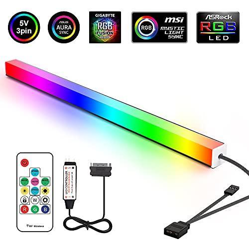 RGBIC Magnetic Addressable RGB LED PC Light Strip Bar with 14key RF Controller