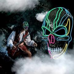 LED Halloween Mask Light Up Scary Mask Purge Mask with EL Wire 3 Flashing-Modes for Halloween Festival, Party, Cos Play (5 Colors)