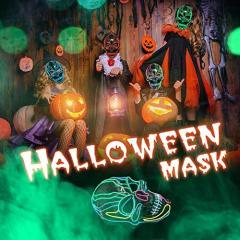 LED Halloween Mask Light Up Scary Mask Purge Mask with EL Wire 3 Flashing-Modes for Halloween Festival, Party, Cos Play (5 Colors)