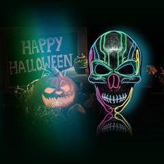 LED Halloween Mask Light Up Scary Mask Purge Mask with EL Wire 3 Flashing-Modes for Halloween Festival, Party, Cos Play (5 Colors)