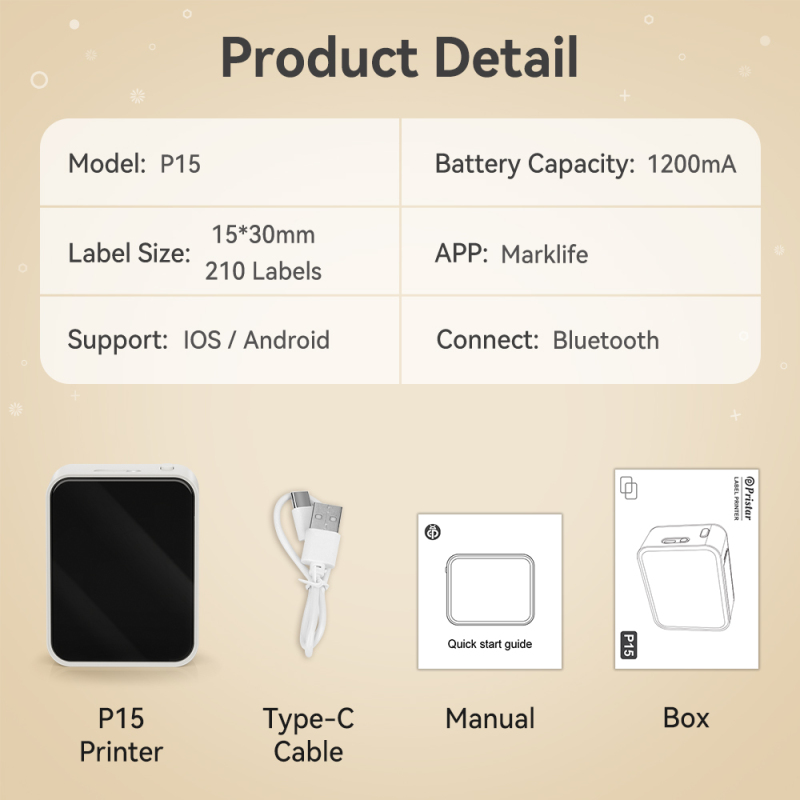 PS-P15 Mini Label Printer