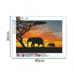 SX-J-922  30X40cm  Diamond Painting Kits - Elephant
