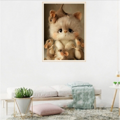 SX-S10110  30X40cm  Diamond Painting Kits - Cat and mouse