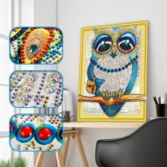 SX-DZ004 Special Shaped Diamond Painting Kits- Owl