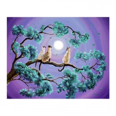 SX-W036  40X30cm  Diamond Painting Kits - Tree cat