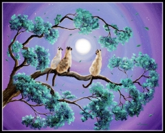 SX-W036  40X30cm  Diamond Painting Kits - Tree cat