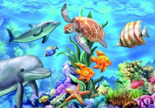 SX- GX2919-DDD1016  Paint by numbers - The underwater world