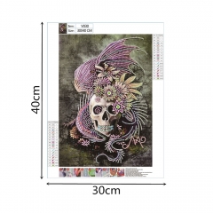 SX-V030   Special Shaped Diamond Painting Kits - Skull flower