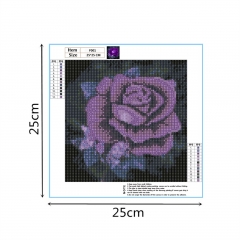 SX-F001  25X25cm  Diamond Painting Kits - Purple Rose