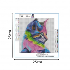 SX-F004  25X25cm   Diamond Painting Kits - Color cat