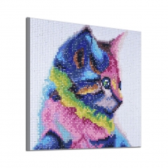 SX-F004  25X25cm   Diamond Painting Kits - Color cat