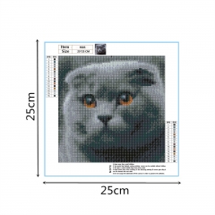 SX-F005  25X25cm  Diamond Painting Kits - Blue cat