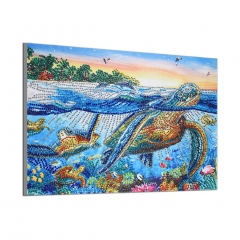 SX-DZ105  Special Shaped Diamond Painting Kits - Sea turtle 