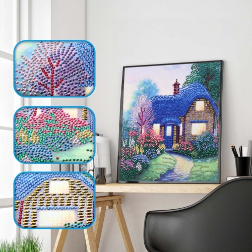 SX-DZ114   Special Shaped Diamond Painting Kits - House  