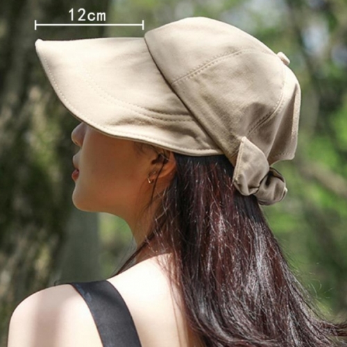 韓国風ファッション 美人度アップ 日焼け防止紫外線対策 おしゃれ 無地 リボンハット