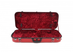 Hard-Shell Fiberglass Red Double Violin Case 4/4