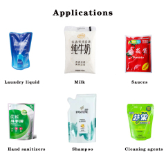 Automatic washing soap laundry liquid horizontal preformed bag packaging machine