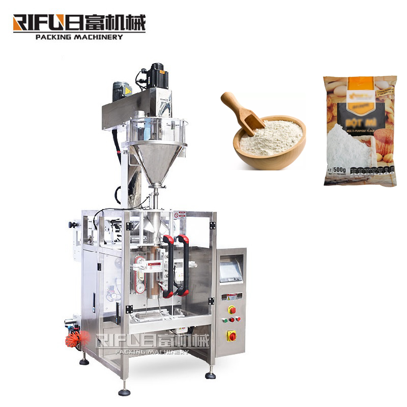 Moveable film-drawing powder bag packing machine