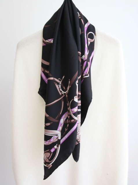 Square14MM 90cm  Twill  silk hand Rolled Edges Scarf