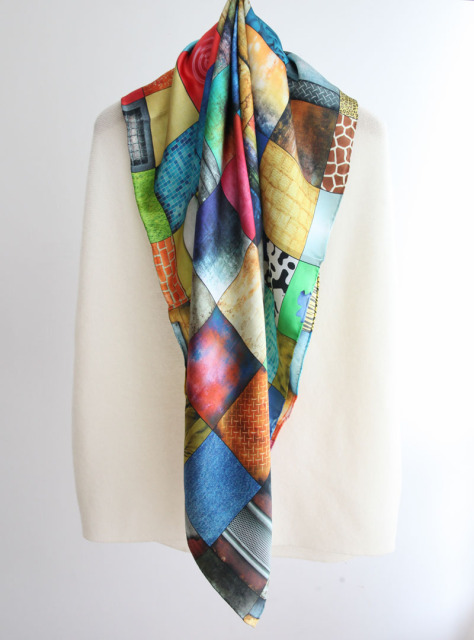 Square14MM 110 cm  Twill  silk hand Rolled Edges Scarf
