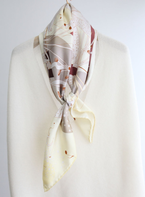 Square14MM 90cm  Twill  silk hand Rolled Edges Scarf