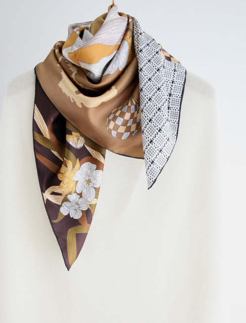 Square14MM 90cm  Twill  silk hand Rolled Edges Scarf