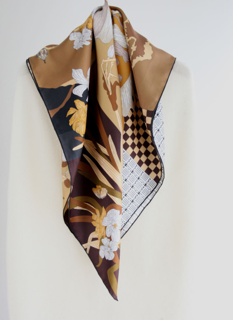 Square14MM 90cm  Twill  silk hand Rolled Edges Scarf