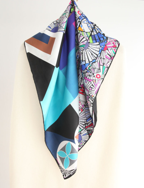 Square14MM 90cm  Twill  silk hand Rolled Edges Scarf