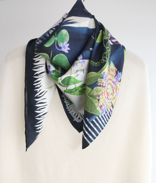 Square14MM 90cm  Twill  silk hand Rolled Edges Scarf