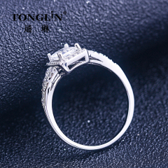 Женское кольцо из стерлингового серебра Princess Cut с кубическим цирконием