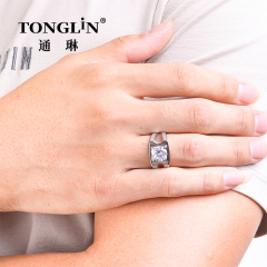Eleganti anelli da uomo in argento 925 con zirconi cubici placcati in rodio