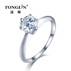 Bague de fiançailles Moissanite rayonnante en argent 925 pour femme