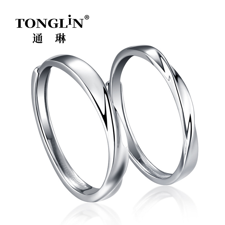 Регулируемое простое серебряное кольцо для пар для мужчин и женщин