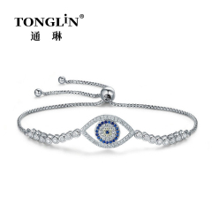 Bracelet Evil Eye en argent sterling avec zircone cubique