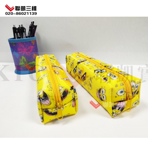 TPU student pen bag 3D stereographic printing cuboid pen bag box 3D grating pen box printing