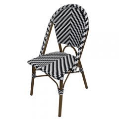Chaise de salle à manger en rotin de bistrot de style français en aluminium de meubles en bambou en plastique extérieurs de L-143N