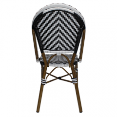 Chaise de salle à manger en rotin de bistrot de style français en aluminium de meubles en bambou en plastique extérieurs de L-143N