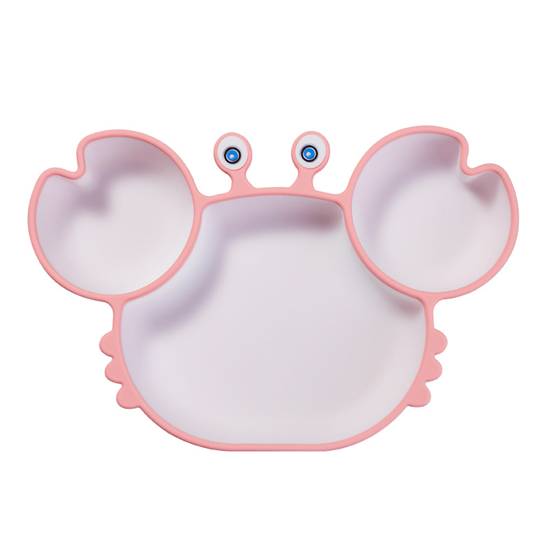 Multicolor Silicone Children Dinner Plate (Crab，ODM&OEM available）