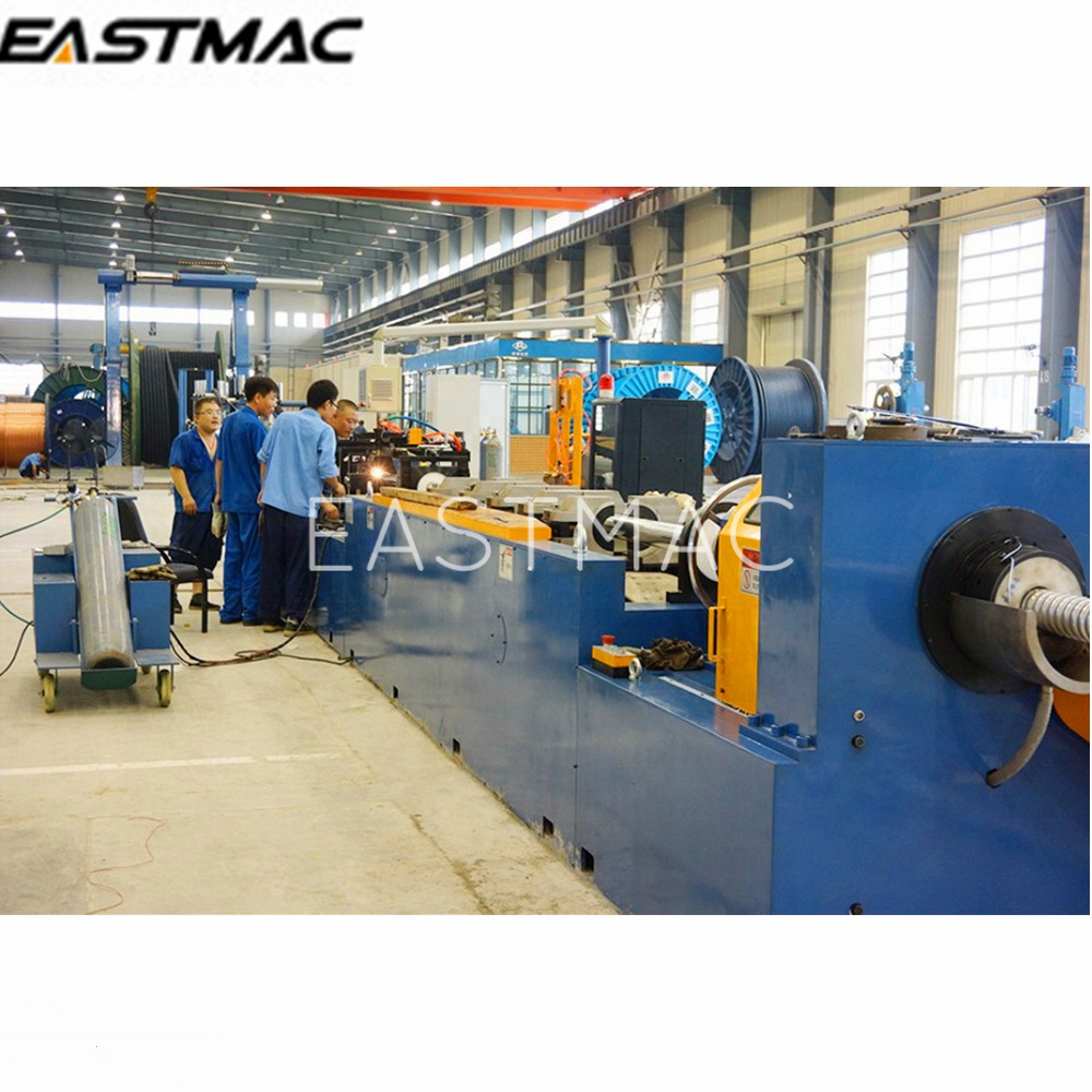 High quality DAG45-180 Argon arc welding and corrugation line tandem with extruder for EHV cable smooth tube diameter reduce