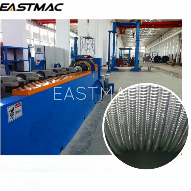 High quality DAG45-180 Argon arc welding and corrugation line tandem with extruder for EHV cable smooth tube diameter reduce