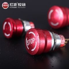 19mm emergency push button switch red white arrow ip65 SPDT for elevator equipment