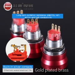 19mm emergency push button switch red white arrow ip65 SPDT for elevator equipment