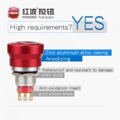 19mm emergency push button switch red white arrow ip65 SPDT for elevator equipment