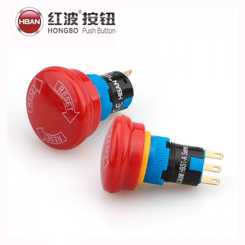 16mm HBS1-AY-22TS emergency stop button