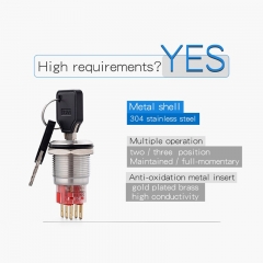 Serrure de clé en métal HBS1-AGQ 22mm