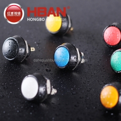 12mm mini interruptor cabeza abovedada rojo verde azul color botón 1no1nc