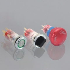 16mm plastic push button spdt switch reset pin terminal