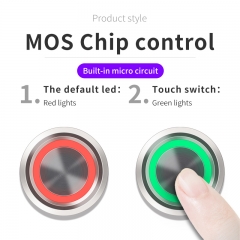 22mm touch momentary 1no rg bi-color switch push button