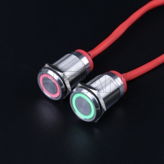 22mm touch momentary 1no rg bi-color switch push button