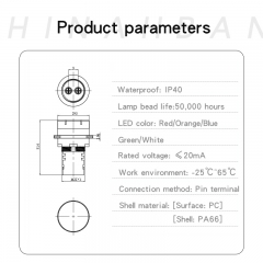 AD16-22DS Kunststoff-Kontrollleuchte 16mm 22mm 380v Signal-LED